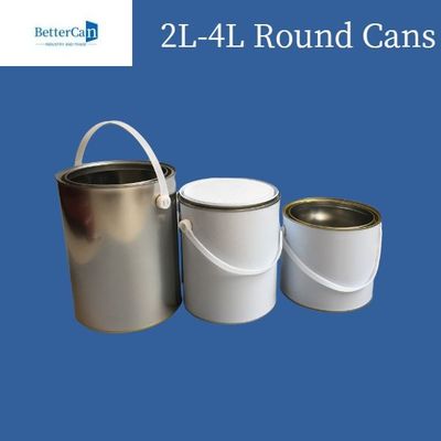 شراء 3 لتر / 5 لتر علب الصفيح الطلاء علبة معدنية مستديرة لتخزين الطلاء الكيميائي online manufacture