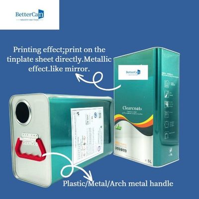 شراء علبة معدنية مربعة 5 لتر ، علب جالون دهان فارغة لمصلب طلاء أرق online manufacture