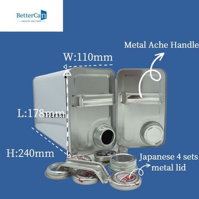 شراء يمكن القصدير زيت المحرك المعدني 4 لتر شكل دائري بمقبض مخصص online manufacture