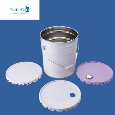 شراء سطل طلاء معدني قابل للإغلاق دلو معدني خمسة جالون مع غطاء مقبض online manufacture