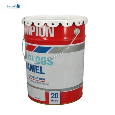 شراء دلو طلاء معدني أبيض 20 لتر 5 غالون دلو معدني مع حلقة قفل غسيل المطاط online manufacture