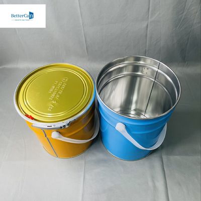 شراء 5 لتر دلو مخروط مع الطباعة اللون المقبض المعدني حاوية الطلاء online manufacture