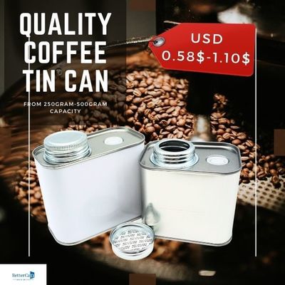 9Oz معدن حبوب البن القصدير مقاومة الصدأ مربع الشاي علب الصفيح