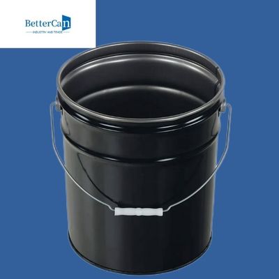 0.32mm-0.43mm طلاء معدني سطل 20l دلو أسود مع غطاء