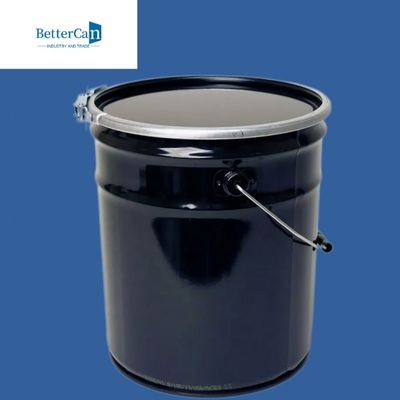 زيت كيميائي 5 جالون دلاء معدنية ، 20 لتر دلو أسود مع مقبض