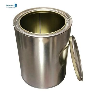علب الطلاء الصناعية المستديرة 3.7L القصدير المخصص يمكن أن يكون معدنًا بأغطية رافعة