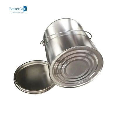 علب الطلاء الصناعية المستديرة 3.7L القصدير المخصص يمكن أن يكون معدنًا بأغطية رافعة
