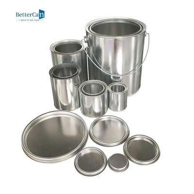 علب الطلاء الصناعية المستديرة 3.7L القصدير المخصص يمكن أن يكون معدنًا بأغطية رافعة