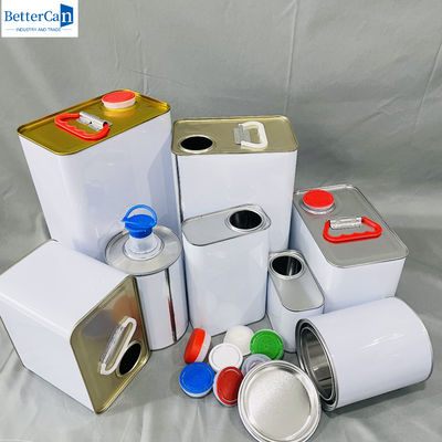 دلو طلاء أبيض 1 جالون علب طلاء للسيارات 4 لتر علب طلاء معدني فارغ